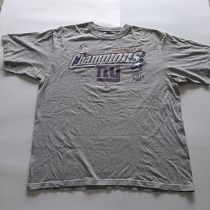 NFL New York Giants 2007 NFC Conference Champions Reebok Mens Tee Size Large